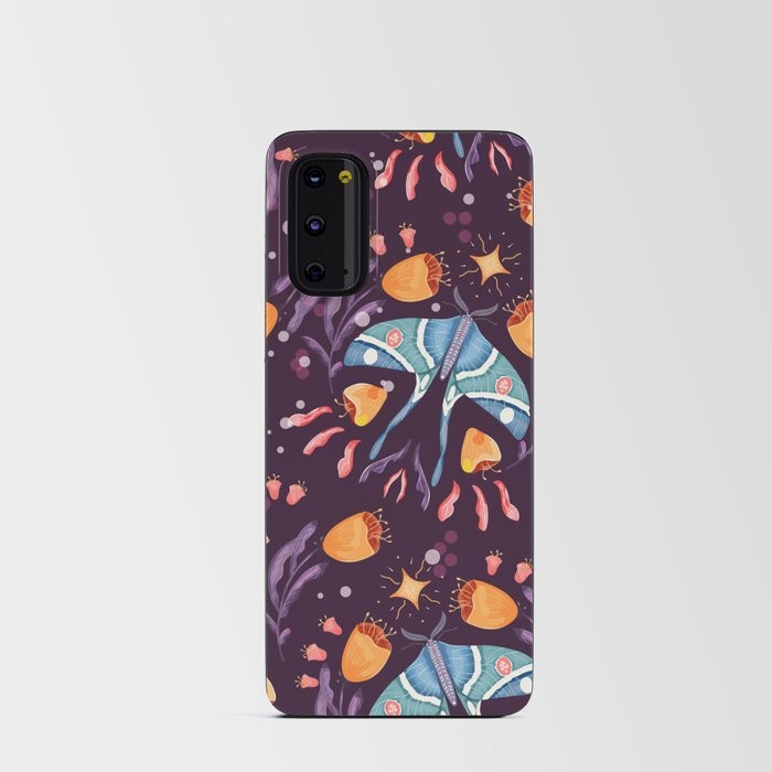 Moth Pattern Dark Android Card Case