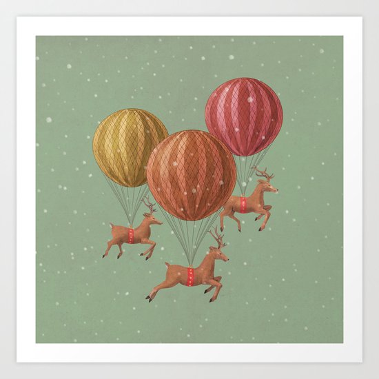 Flight of the Deer Art Print