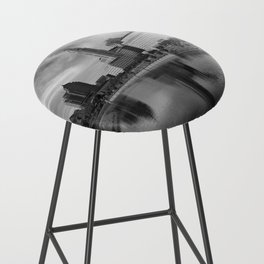 Downtown Columbus Ohio skyline in black and white Bar Stool