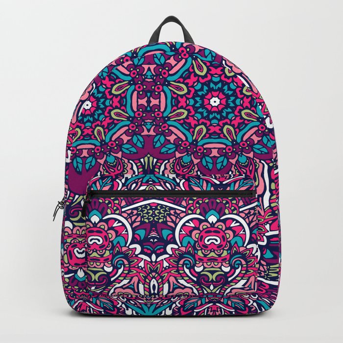 Colorful Oriental Rug Mandala Boho Pattern Backpack