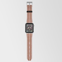 Ethnic Spotted Stripes in Dark Terracotta Apple Watch Band