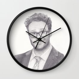 Seth Rogen Pencil drawing Wall Clock | Sausageparty, Thisistheend, Illustration, Black and White, Weed, Jamesfranco, Graphite, Other, 420, Theinterview 