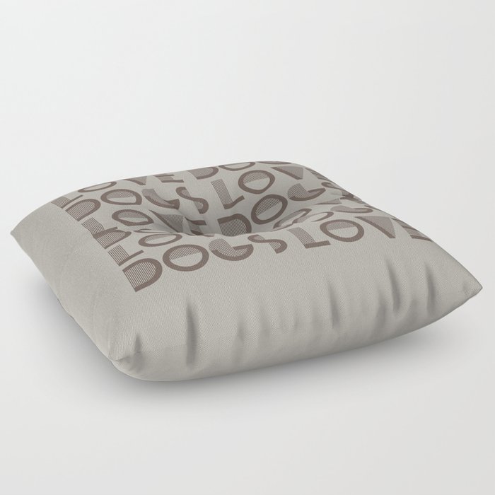 Love Dogs - Pussywillow gray neutral colors modern abstract illustration  Floor Pillow
