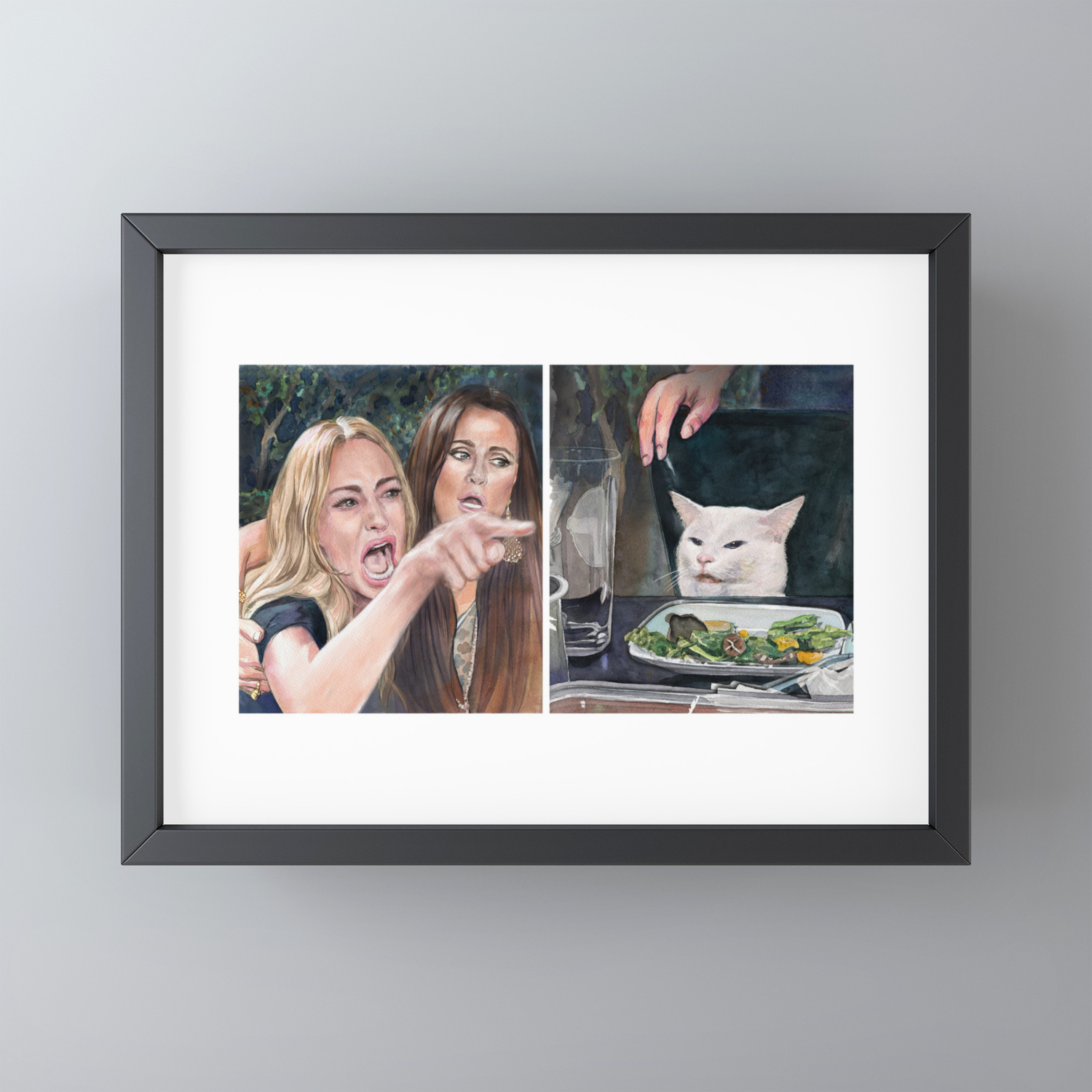 Woman Yelling At Cat Meme 3 Framed Mini Art Print By Fablica Society6