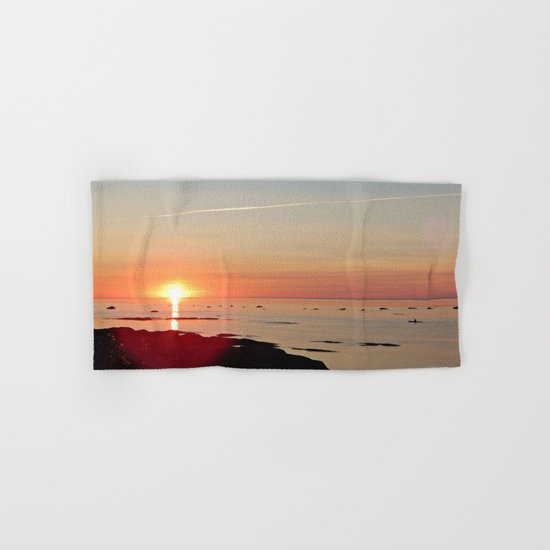Kayak and the Sunset Hand & Bath Towel