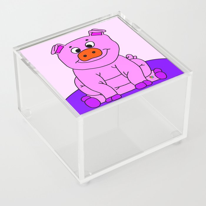 Wide-eyed Piggy Acrylic Box