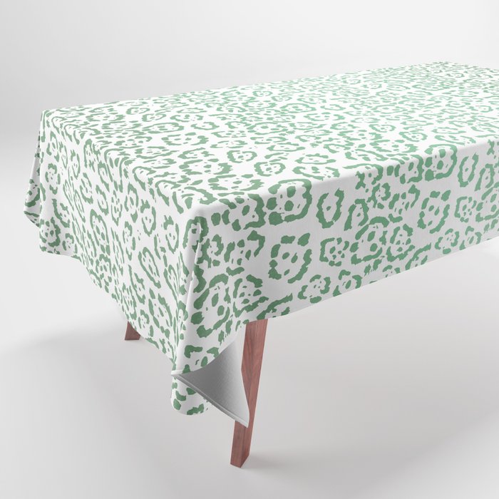 Eco Green Cheetah Cat Animal Print Tablecloth