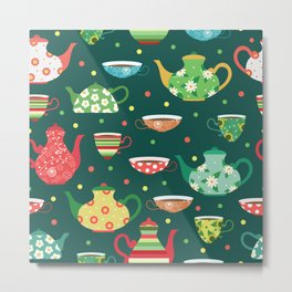 Tea pattern Metal Print | Food, Pattern, Graphic Design, Abstract 