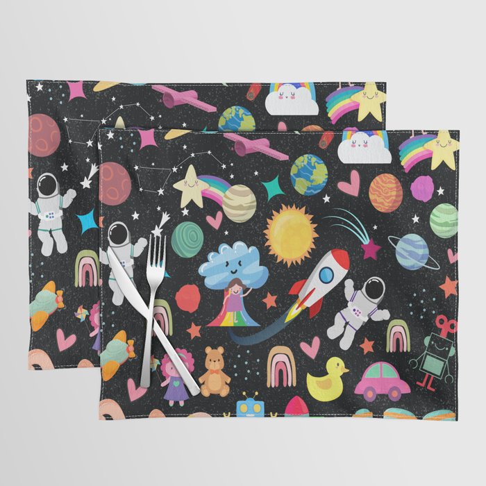 Astronaut and space pattern gift for kids Placemat