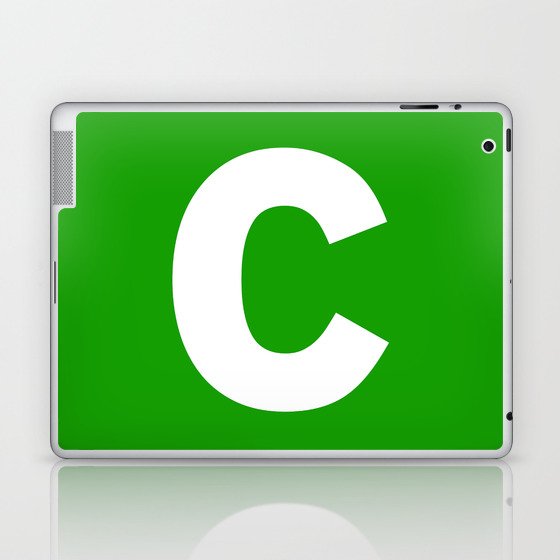 letter C (White & Green) Laptop & iPad Skin