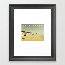 Gold Coast Main Beach retro  Framed Art Print