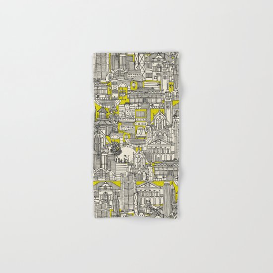 Hong Kong toile de jouy chartreuse Hand & Bath Towel