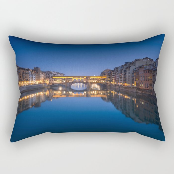 Ponte Vecchio Blue Hour Rectangular Pillow