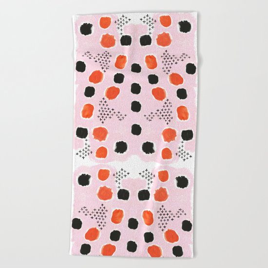 Uma - abstract minimal modern painting dorm college hipster trendy pastel painterly brushstrokes art Beach Towel