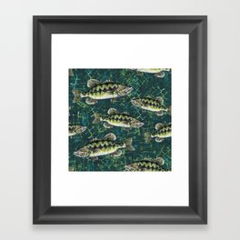 Largemouth Bass Camo Pattern Framed Art Print