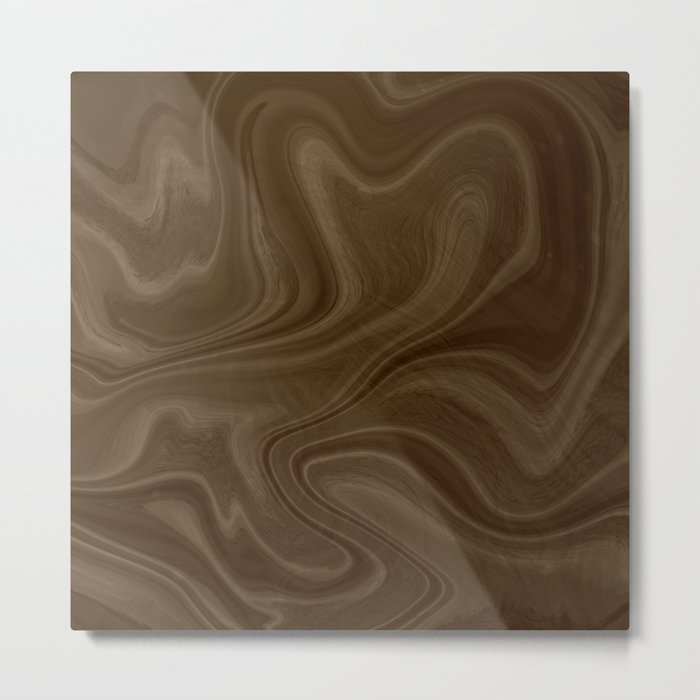 Chocolate Brown Swirl Metal Print