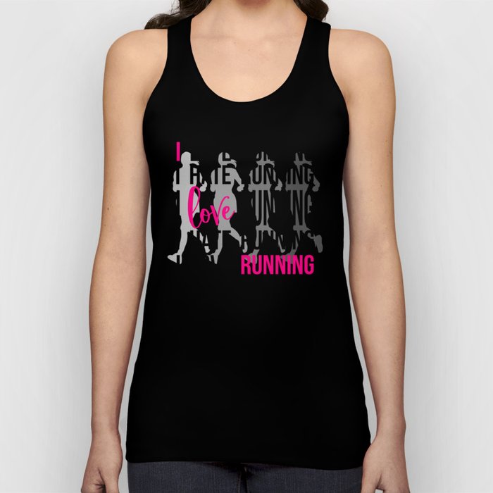 Funny *I love Running* Marathon Motivation T-Shirt I gift tee Tank Top
