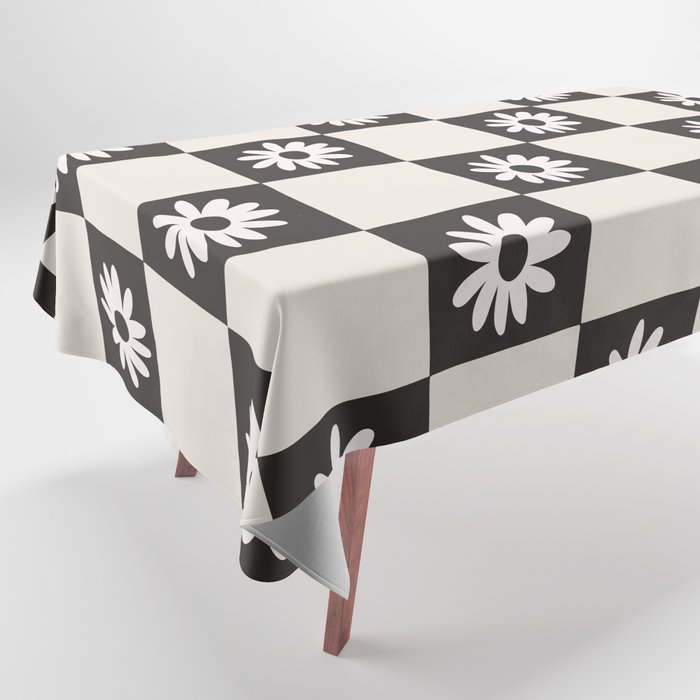 Floral Checkered Pattern  Tablecloth