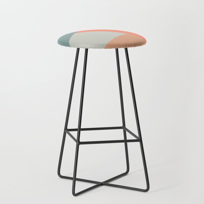 Blue and pink geometric design Bar Stool