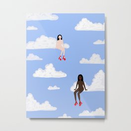 All Strippers Go To Heaven 2 Metal Print | Feminism, Drawing, Power, 80S, Curated, Strippers, Clouds, Women, Mspaint, 90S 