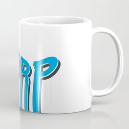 Warp Drop Shadow Typography (Cyan) Coffee Mug