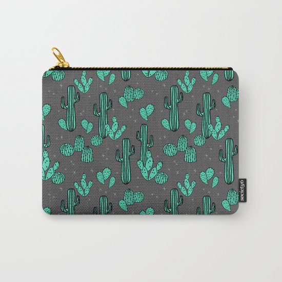 Prickly Pear - Charcoal by Andrea Lauren Carry-All Pouch