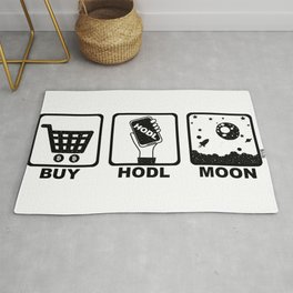 Buy Hodl Moon - Black Rug