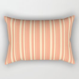 [ Thumbnail: Beige & Light Salmon Colored Pattern of Stripes Rectangular Pillow ]
