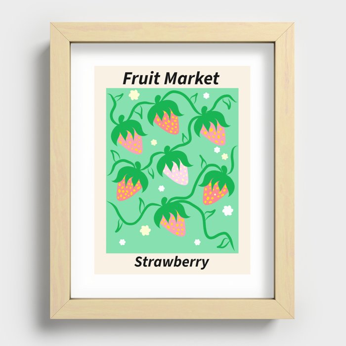 Fruit Market Strawberry Original Artwork Recessed Framed Print