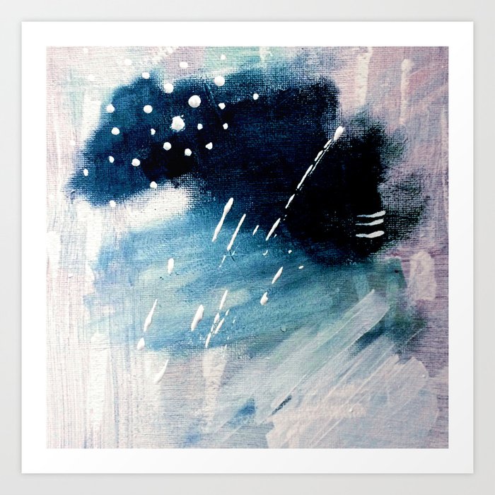 Meteor Shower An Abstract Acrylic Piece In Blue And White Art