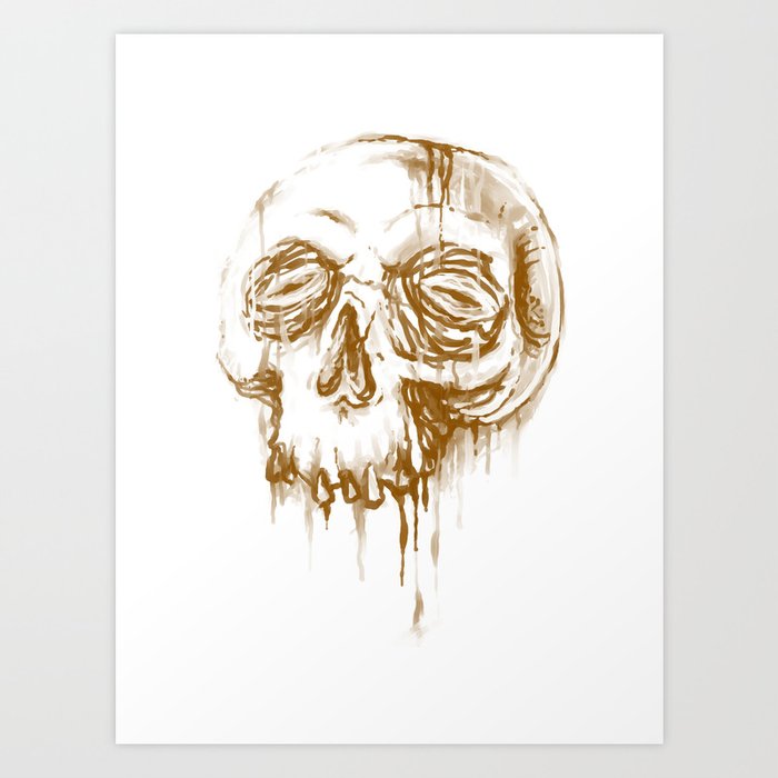 Skull Coffee 1 Art Print