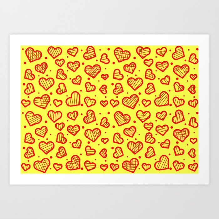 Hearts Pattern - Valentine's Day Inspired Art Print