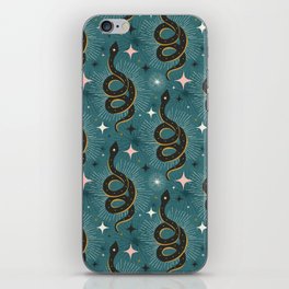 Slither Through The Stars Teal iPhone Skin