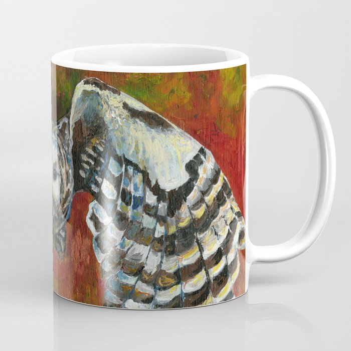 Autumn Flying Barred Owl Coffee Mug