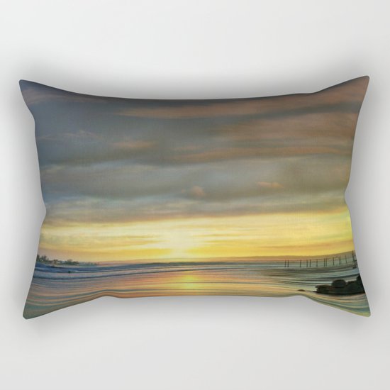 Captivating Sunset Over The Harbor Rectangular Pillow