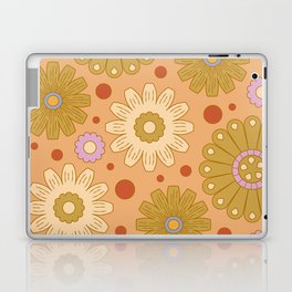 Hippie Groovy Retro Flowers Pattern Laptop Skin