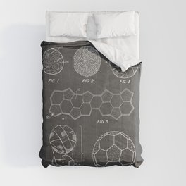 Soccer Ball Patent - Football Art - Black Chalkboard Comforter