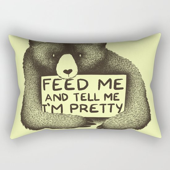 Feed Me And Tell Me I'm Pretty (Yellow) Rectangular Pillow