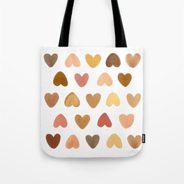 Brown Hearts Pattern Tote Bag
