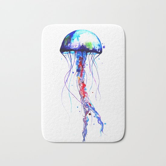 Jellyfish blue Bath Mat
