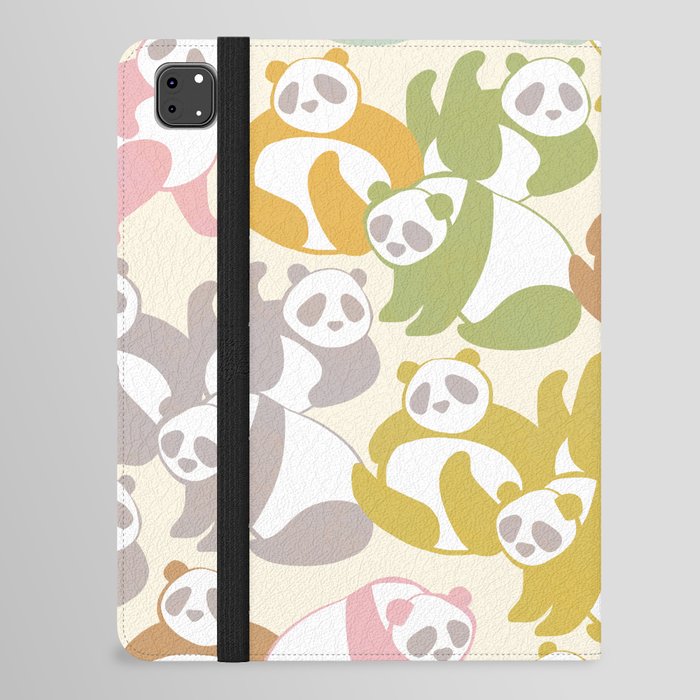 Pastel Panda Playground Pattern - Retro iPad Folio Case