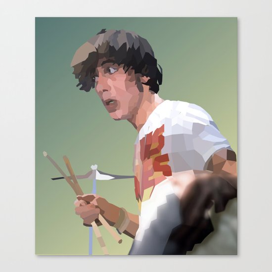 Low Polygon Portrait of Keith Moon Canvas Print