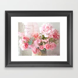 Paris Impressionistic Roses Floral Decor Framed Art Print