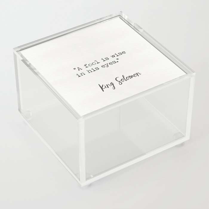 King Solomon Quotes 3 Acrylic Box