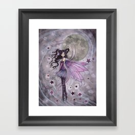 Purple Passion Little Gothic Fairy in the Stars Illustration by Molly Harrison Gerahmter Kunstdruck