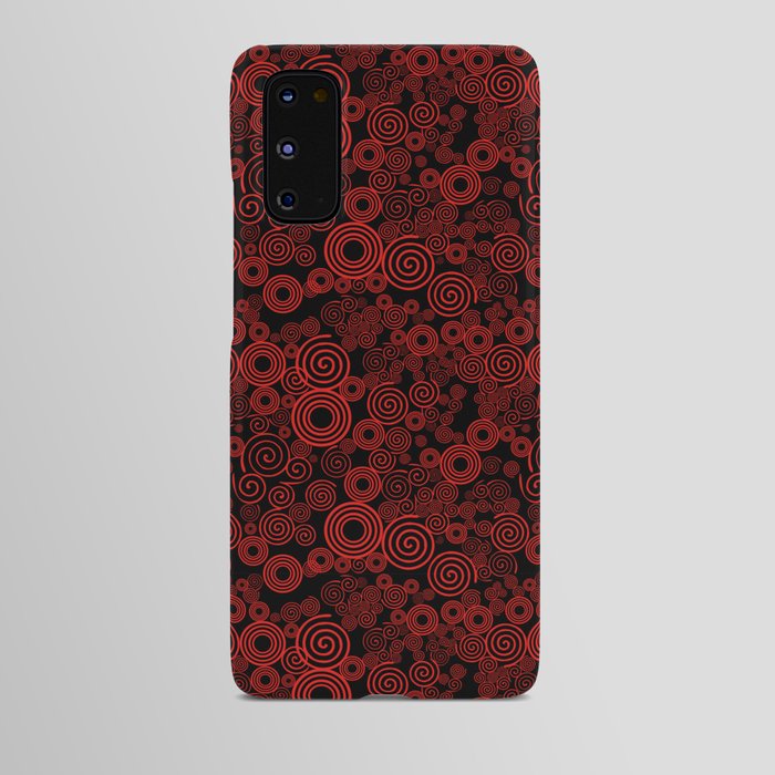 Trippy Red and Black Spiral Pattern Android Case