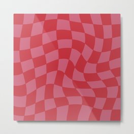 Pinky Checker Warp Metal Print