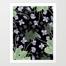 Nighttime Dancing Violets Art Print