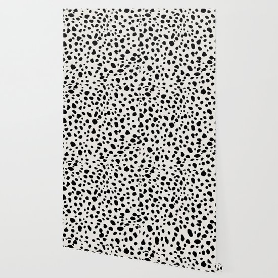 Polka Dots Dalmatian Spots Black And White Wallpaper By