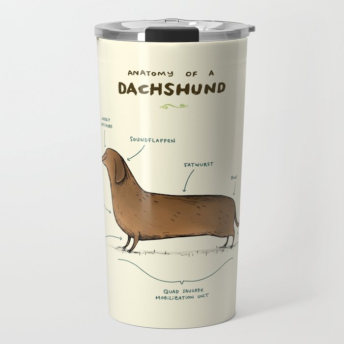 Anatomy of a Dachshund Travel Mug